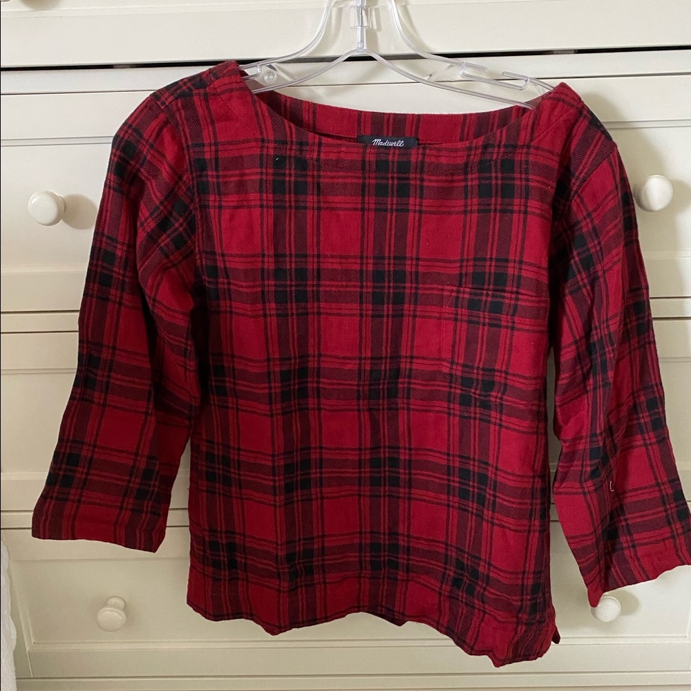 Madewell Buffalo Check Flannel Blouse